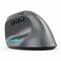 Zelotes F26C Ratón recargable Pantalla dualmode mouse inalámbrico con silencio 24ghz Bt Gray 240419