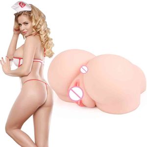 ZEMALIA Male Masturbator Feelingirl 3D Realistic Pussy Ass and Vagina Butt Anal Adult Products Sex Toys with 2 Hole or Men Y201118
