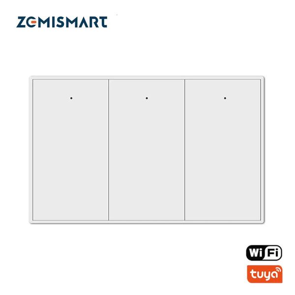 Zemismart-Interruptor de luz de pared Tuya WiFi 1, 2 y 3 bandas con aplicación remota inteligente Neutral, Control de EE. UU., Alexa Home, 240228