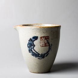 Zen Hand Geschilderd Pottery Fair Cup Chinees Blue Tea Mokken Kung Fu Vintage Tea Ronde Cyclus theekopje theeware thee -ceremonie Gereedschap