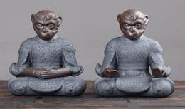 Brûleur en encens Zen Soleil Wukong Holder Boutique Monkey King Tea Pet Qi Tian Da Sheng Creative Pottery Home Decor New4810396