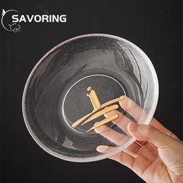 Zen schilderen goud boeddhistische kunstglazen thee -lagerhouder cover bowl lade theepot base snack fruitplaat thee ceremonie decoratie