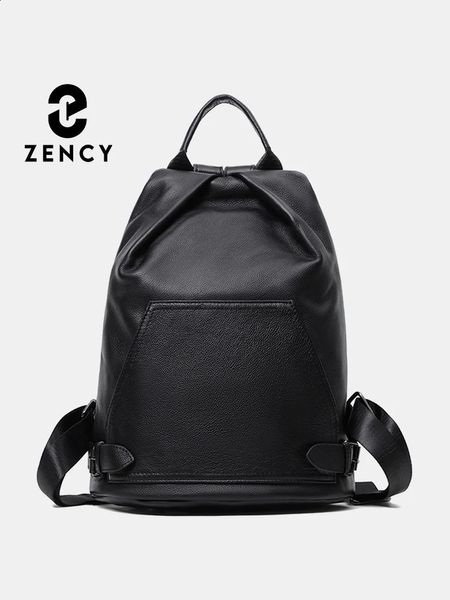 Zency printemps femmes sacs en cuir véritable Anti-vol grand sac d'école sac à dos design femme voyage Shopper A4 cartable 240307