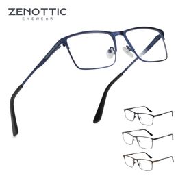 ZENOTTIC 2024 hommes alliage optique lunettes cadre mode mâle carré lunettes ultraléger métal sans prescription lunettes 240322