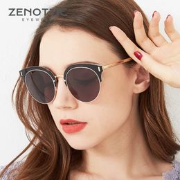 ZENOTTIC classique demi-monture lunettes de soleil polarisées pour femmes conduite lunettes de soleil TAC lentille mode nuances mâle femme lunettes rétro 240109