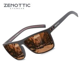 Les lunettes de soleil polarisées zenottiques telles pour femmes hommes légers TR90 Frame UV400 Protection Square Sun Glasshes 240515