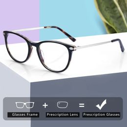 ZENOTTIC Retro Cat Eye Recept Glasse Optische Bijziendheid Brillen Vrouwelijke Pochromic Anti Blauw Licht Bril Frame 240313