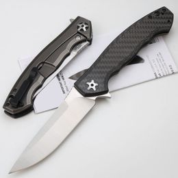 Hotsale 0452CF Flipper Cuchillo plegable 4.1 "S35VN Satin Blade Fibra de carbono y manejas de titanio Survival Camping Tactical Pocket Knives Utility EDC Herramientas