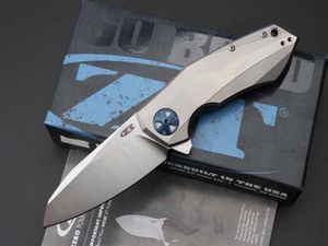 Zero Tolerance Hinderer ZT0456 Flipper Tactique Couteau Pliant D2 60HRC TC4 Titane Alliage Poignée Roulement À Billes Systerm Chasse Survie Couteau