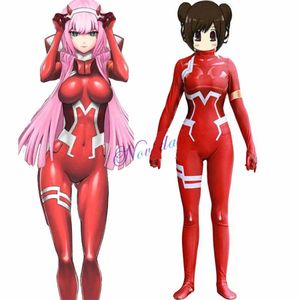 Zero Twee Cosplay Pak Bodysuit Anime Darling in de Franxx 02 Klaxosaur Princess Sepandex Zentai Jumpsuit Halloween Kostuum Y0913