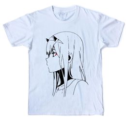 Zero Two Darling In The Franxx T-shirt hommes série TV Anime coton japon mode T-Shirt col rond manches courtes t-shirts Shirt2006