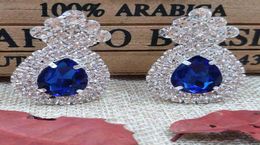 ZerongE – boucles d'oreilles pendantes en cristal bleu Royal, bijoux pour dame, or, vert, jaune, rouge, fushia, lustre en cristal coloré pour spectacle, 6270879