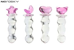 Zerosky Crystal Glass Dildo Penis Glass Kralen Vaginale anale plug stimulatie Buttplug Dildo Vibrator Sex Toys voor vrouw sekswinkel D16232130