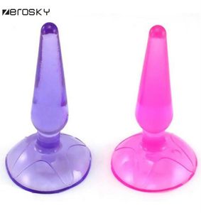 Zerosky Dildo Anale Plug Jelly Butt Plug Anale Plug Siliconen Zuignap Gspot Clitoris Stimulator Speeltjes voor Vrouw en Mannen q05157878094