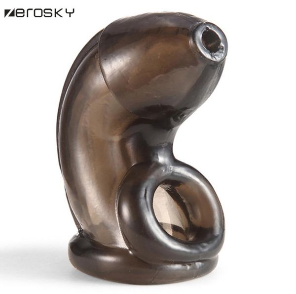 Zerosky Male Scrotal Binding Cock Ring Juguetes sexuales para hombres Time Delay Penis Ring Cage Penis Sleeve para adultos Juego Hot Y181103024367435