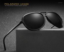 Zérosun (150 mm) Lunettes de soleil polarisées pour hommes conduisant des verres de soleil pour l'homme noir aviation HD Tac Polaroid Qualité de marque UV40019843116