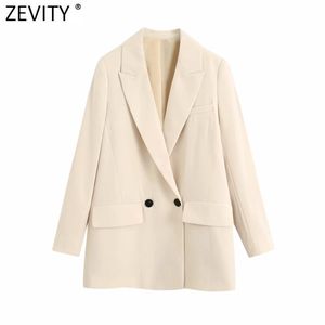 Zeefity vrouwen mode gekerfde kraag solide casual blazer jas kantoor dames stijlvolle uitloper pak chique zakelijke merk tops SW710 211019