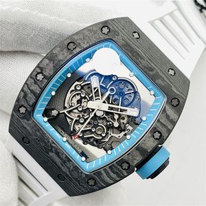 ZF 055 Montre DE Luxe luxe horloge herenhorloges Handmatig mechanisch uurwerk NTPT koolstofvezel kast gezandstraald titanium designer horloges polshorloges