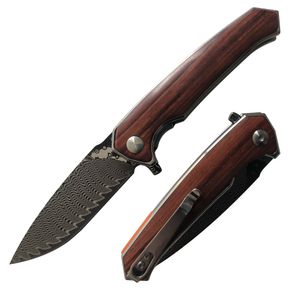 ZF-106M 2024 Design Damas en acier Blade Wood + acier Handle de haute qualité 8 '' couteau pliant EDC Camping extérieur chasse multitool survival Ball Bearging Pocket Knife