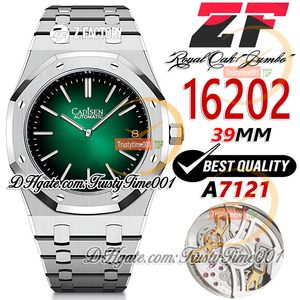ZF 16202 50-jarig jubileum A7121 automatisch herenhorloge, 39 mm gradiëntgroene wijzerplaat, stickmarkeringen, roestvrijstalen SS-armband, supereditie trustytime001Watches 0785B