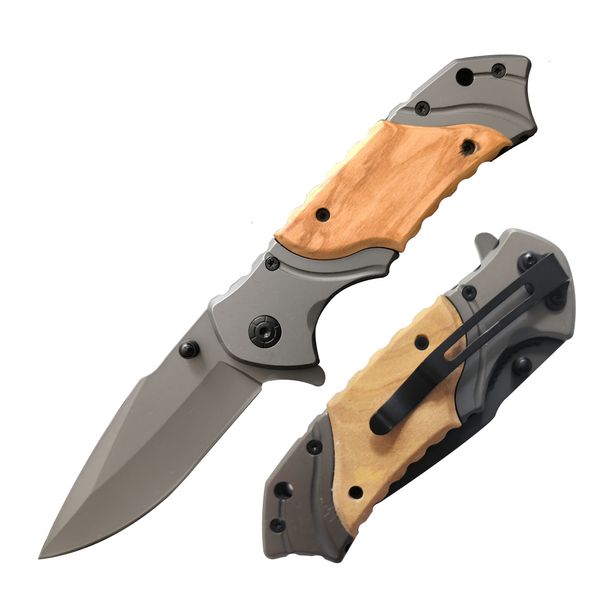 ZF-303 3Cr en acier en acier acier + manche en bois 7,75 '' couteau pliant de camping extérieur chasse multitool survie EDC Pocket Knife