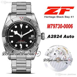 ZF GMT 41mm ETA A2836 Automatische Herenhorloge Zwart Dial White Markers Roestvrijstalen Armband Super Edition PTTD Puretime C05