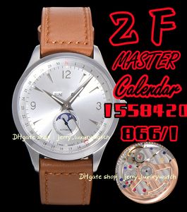 ZF JL Watch Luxury Men's Master Calendar 1558420 (Cowhhide -band - Letter Pointer, 866/1 Volledig automatische mechanische beweging, 40 mm)