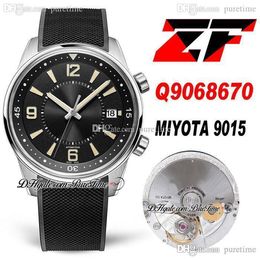 ZF Polaris Geographic Q9038670 Miyota 9015 Automatische Mens Horloge Datum 42mm Steel Case Black Dial Rubberen Strap Horloges Super Edition Puretime A1