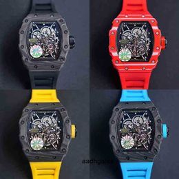 Reloj de fibra de carbono ZF Richa Wei Royal roble hueco completamente automático mecánico GUI Mill r rm35-02 reloj para hombre