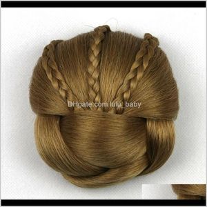 ZF Pièce Synthétique Tressé Chignon Haute Température Fibre Donut Rouleaux Clip En Chignon Dkdyp Chignons Qs29C