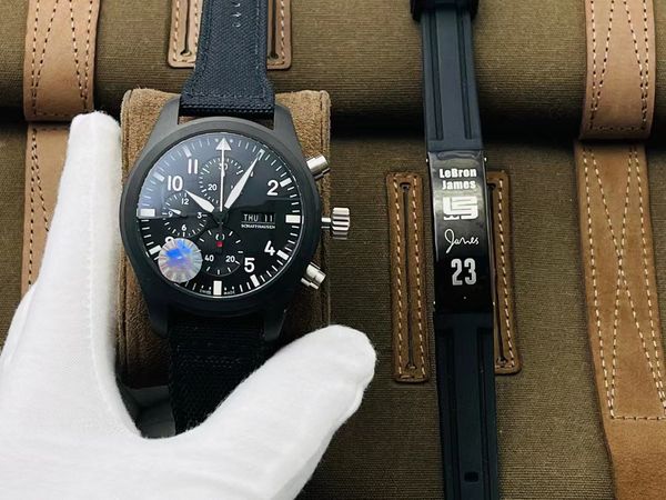 Montre ZF Timepiece 44x16.5mm avec mouvement 89361 miroir saphir boîtier en céramique haute résistance bracelet tressé en fibre composite