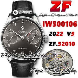 ZF V5 ZF500106 A52010 Automatische Mens Watch Gray Power Reserve Dial Silver Number Markers Roestvrij