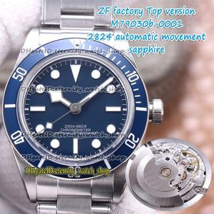 ZFF V2 Topversie 316L stalen kast ETA A2824 automatische blauwe wijzerplaat 79030 herenhorloge stalen armband sport eeuwigheid horloges 0003-0001 3002