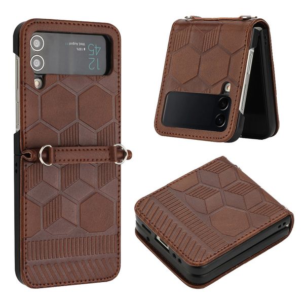 Fundas de cuero plegables de fútbol ZFlip 4 para Samsung Galaxy Z Flip4 Z Flip3 5G, funda para teléfono con estampado de billetera y grano de bola