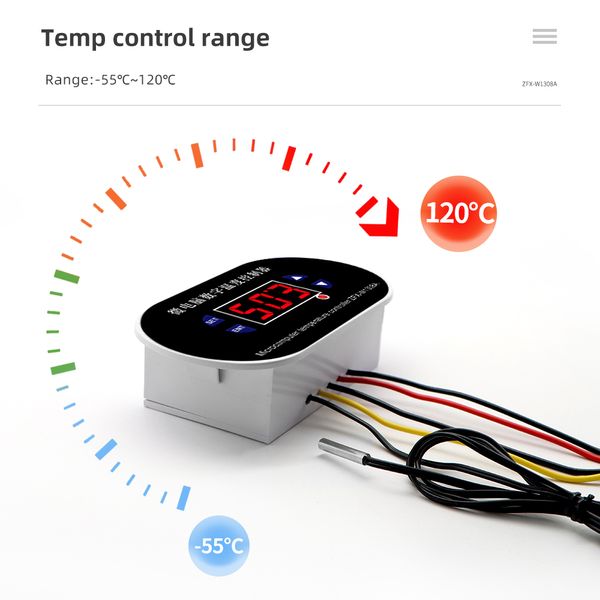 ZFX-W1308 Micro-ordinateur Contrôleur de température numérique pour les réfrigérateurs, incubateurs, isolation pour animaux de compagnie, salles de sauna 50% de rabais