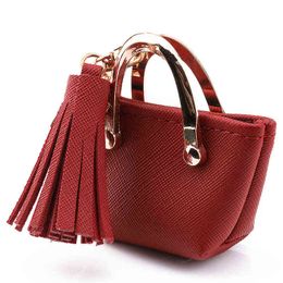 ZG Petit sac Porte-clés Mini Porte-Monnaie gris Rose bleu rouge Décoration Porte-clés PU Sac En Cuir Stockage Pendentif Bijoux De Mode AA220318