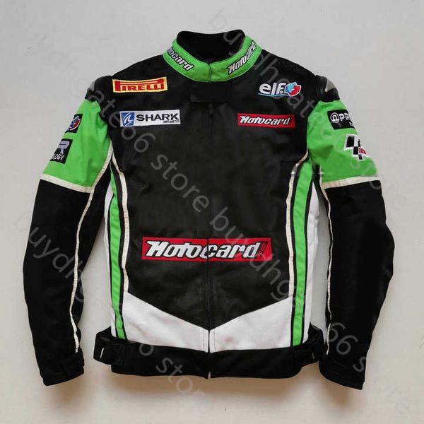 Chaquetas de hombre Verano Invierno Carreras de motos para el equipo Kawasaki Negro/verde Todas las tallas