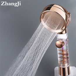 Zhang Ji Hoge druk 3-functie Turbo-handgreep Spa-douchekop Regenval met schakel aan/uit knop Water Saving Shower Head 220510