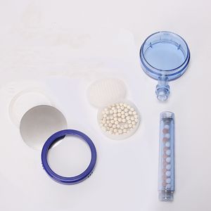 Zhangji hogedruk spa douchekop filterballen abl hoogwaardige plastic handheld afneembare blauwe douchekop waterbesparing