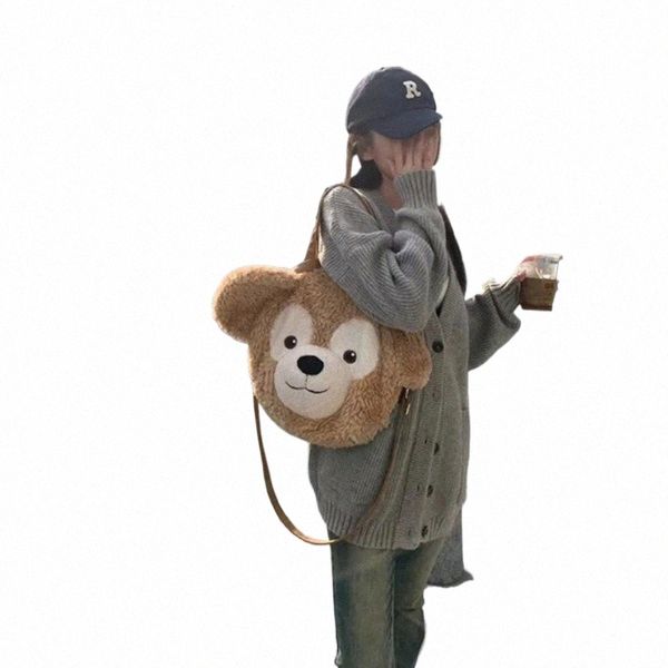 Zhao Lu Si Même Duffy Bear Big Face Sac Cent Carto Bear Doll Shirley Mae Sac à bandoulière en peluche Sac à main o3ji #