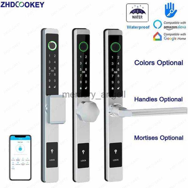 ZHDCOOKEY serrure de porte électronique APP déverrouillage à distance étanche empreinte digitale carte IC mot de passe en alliage d'aluminium porte coulissante serrures intelligentes HKD230825