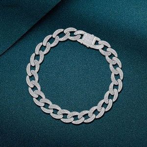 Zhenchengda Bracelet cubain en argent pur pour hommes et femmes, tendance hip hop européenne et américaine