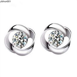 Zhenrong compteur incrusté diamant boucles d'oreilles 925 argent rotatif amour haute qualité femmes best-seller plaqué bijoux