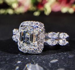 Zhenrong Wish verkoopt nieuwe prinses vierkant simulatie diamantring huwelijksvoorstel speciale diamant trouwring610614444