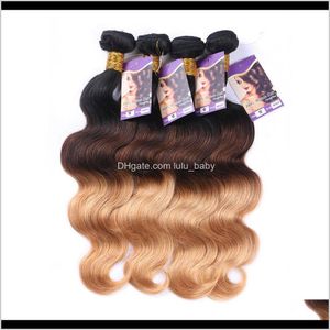 Zhifan 1B 27 Vague de Corps Vierges Usine 1B427 Ombre Remyhair Extensions En Vrac Fermeture Brésilienne En Gros Navire 4Ugzg Bulks Lytpk