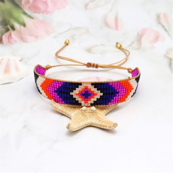 ZHONGVI Mode Mexique Couple Pulseras Bijoux 2021 Bracelets d'amitié Miyuki Mauvais Œil Bracelet Boho Bijoux Faits À La Main Cadeau