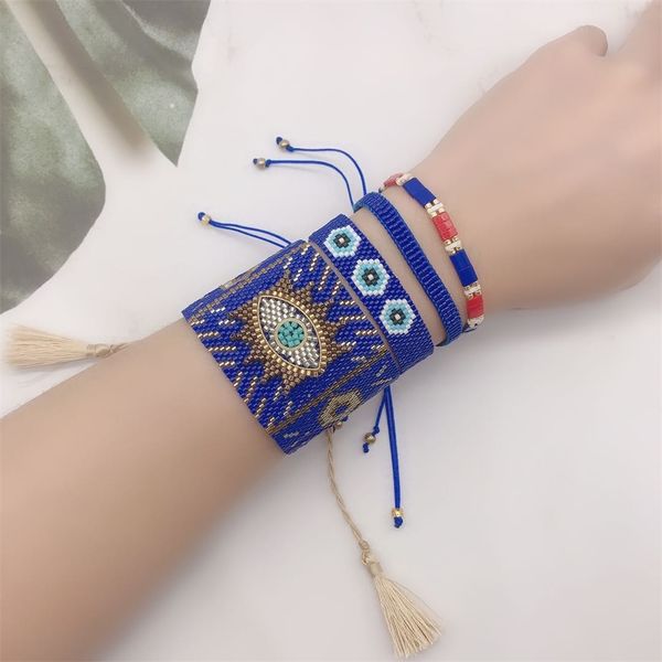 ZHONGVI mexique Bracelet femmes Pulseras Mujer Moda 2020 MIYUKI bijoux turc mauvais œil Bracelets à la main brassard cristal