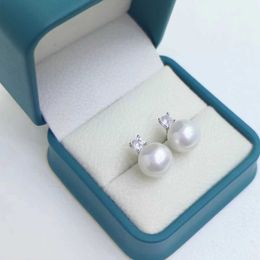 Zhuji Pearl Zoetwaterparel 10-11 grote witte oorstekers in puur zilver Klassieke prinsessenoorbellen met een kleine geurige stijl