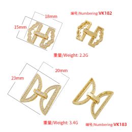 Zhukou Clasp -haken voor sieraden die voorraden maken Square Cubic Zirconia Hooks Accessoires Accessoires Bracelet Sieradenmateriaal Groothandel VK182