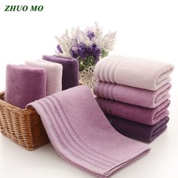 ZHUO MO doux 100% coton 1pc serviette de visage pour adultes épais salle de bain Super absorbant serviette 34x74cm rose violet essuie-mains
